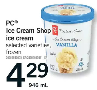 Fortinos Pc ice cream shop ice cream offer