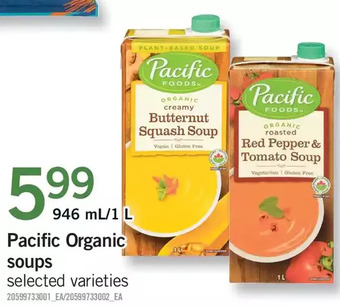 Fortinos Pacific organic soups offer