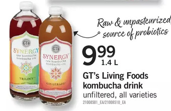 Fortinos Gt's living foods kombucha drink offer