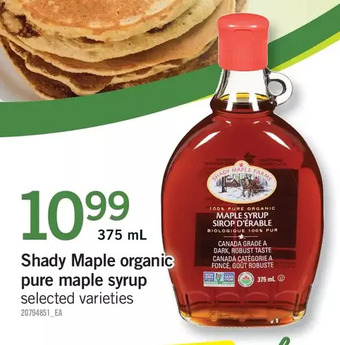 Fortinos Shady maple organic pure maple syrup offer