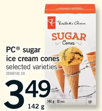 Fortinos Pc sugar ice cream cones offer