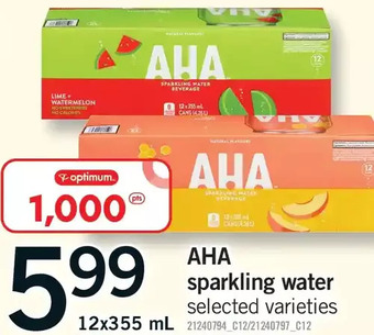 Fortinos Aha sparkling water offer