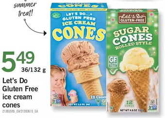 Fortinos Let's do gluten free ice cream cones offer