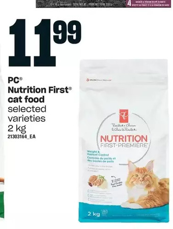 Loblaws Pc nutrition first cat food offer