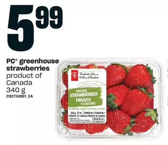 Loblaws Pc greenhouse strawberries offer