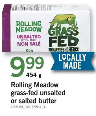 Fortinos Rolling meadow grass-fed unsalted or salted butter offer