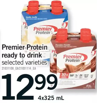 Fortinos Premier protein ready to drink offer