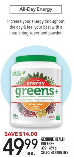 Metro Genuine health greens+ offer