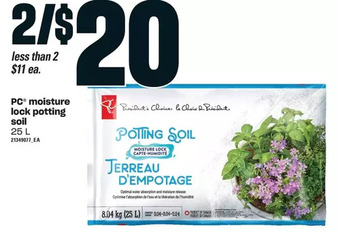 Loblaws Pc moisture lock potting soil offer