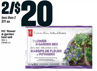 Loblaws Pc flower & garden bed soil offer