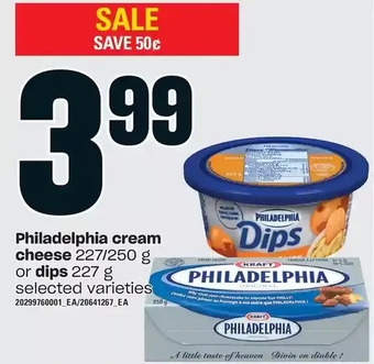 Loblaws Philadelphia cream cheese or dips offer