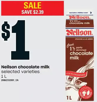 Loblaws Neilson chocolate milk offer