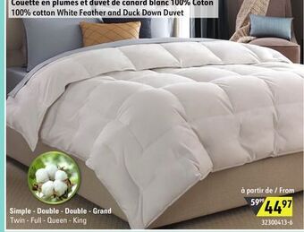 Sushi Shop 100% cotton white feather and duck down duvet offer