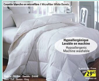 Sushi Shop Microfiber white duvets offer