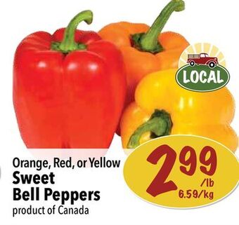 Farm Boy Orange, red, or yellow sweet bell peppers offer