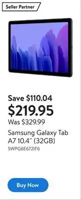 Walmart Samsung galaxy tab a7 10.4 (32gb) offer