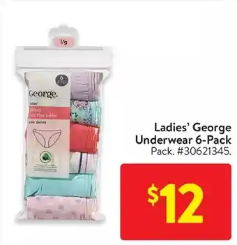 Walmart Ladies' george underwear offer