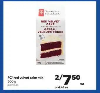 Real Canadian Superstore Pc® red velvet cake mix, 500 g offer