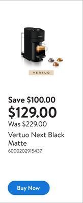 Walmart Vertuo next black matte offer