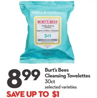 Longo's Burt's bees cleansing towelettes offer