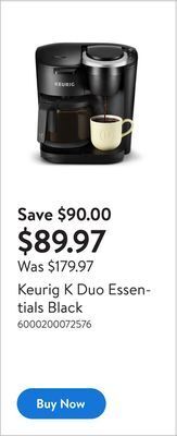 Walmart Keurig k duo essentials black offer