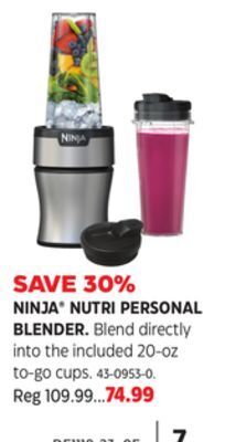 Canadian Tire Ninja® nutri personal blender offer
