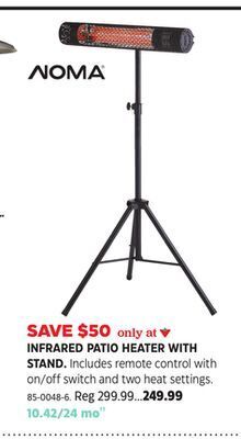 Canadian Tire Noma infrared patio heater with stand offer