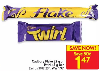 Walmart Cadbury flake or twirl bar offer