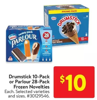 Walmart Drumstick or parlour frozen novelties offer