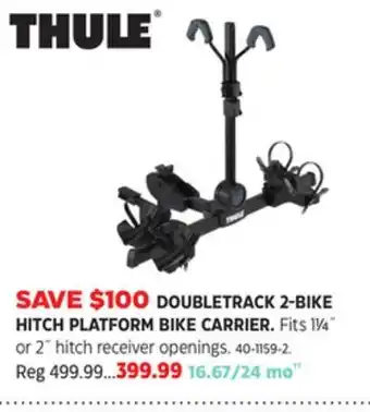 Canadian Tire Thule double track 2 bike hitch platform bike carrier offer
