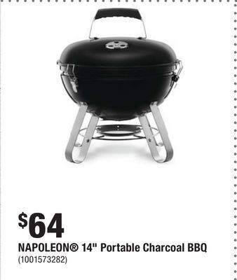 Home Depot Napoleon® 14 portable charcoal bbq offer