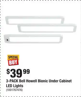 Home Depot 3-pack bell howell bionic under cabinet led lights offer