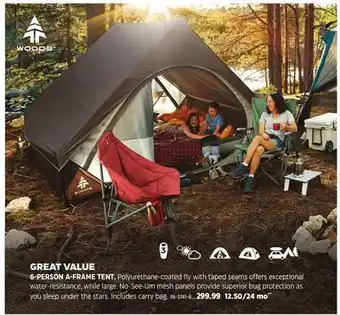 Canadian Tire Woods 6-person a-frame tent offer