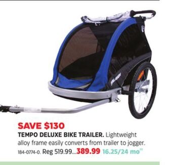 Canadian Tire Raleigh tempo deluxe bike trailer offer