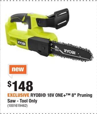 Home Depot Exclusive ryobi® 18v one+™ 8 pruning saw - tool only offer
