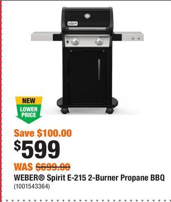 Home Depot Weber® spirit e-215 2-burner propane bbq offer