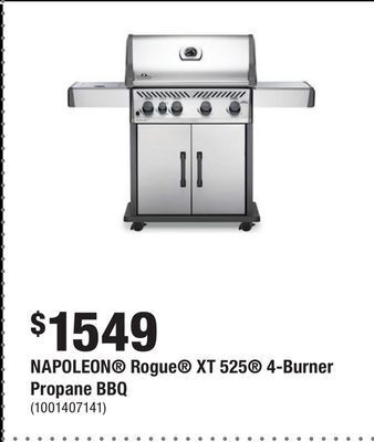 Home Depot Napoleon® rogue® xt 525® 4-burner propane bbq offer
