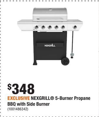 Home Depot Exclusive nexgrill® 5-burner propane bbq with side burner offer