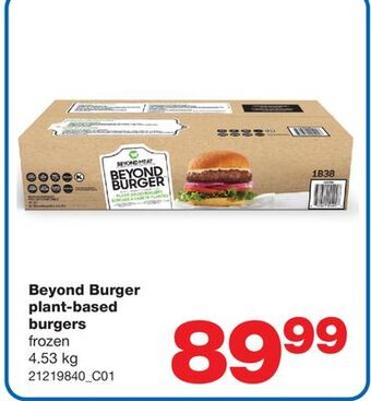 Wholesale Club Beyond burger plant-based burgers, 4.53 kg offer