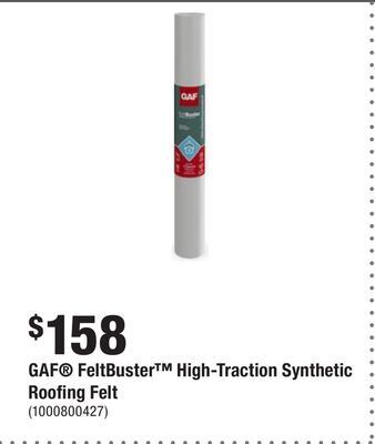 Home Depot Gaf® feltbuster™ high-traction synthetic roofing felt offer