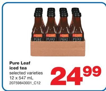 Wholesale Club Pure leaf iced tea, 12 x 547 ml offer
