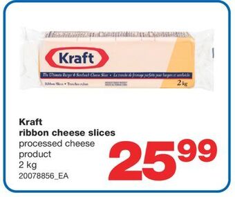 Wholesale Club Kraft ribbon cheese slices, 2 kg offer