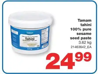 Wholesale Club Tamam tahini 100% pure sesame seed paste, 3.62 kg offer