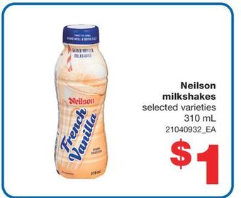 Wholesale Club Neilson milkshakes, 310 ml offer