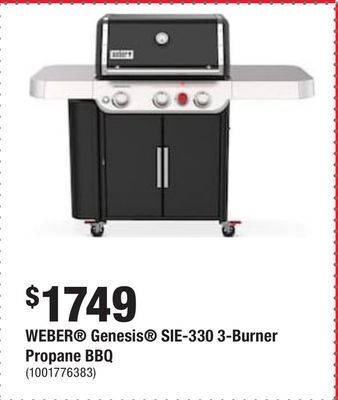 Home Depot Weber® genesis® sie-330 3-burner propane bbq offer