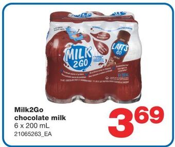 Wholesale Club Milk2go chocolate milk, 6 x 200 ml offer