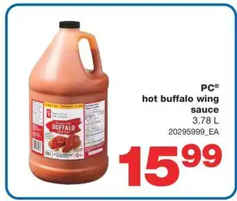 Wholesale Club Pc® hot buffalo wing sauce, 3.78 l offer
