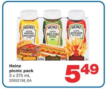 Wholesale Club Heinz picnic pack, 3 x 375 ml offer