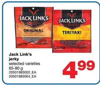 Wholesale Club Jack link's jerky, 65-80 g offer