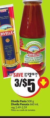 FreshCo Divella pasta 500 g divella passata 660 ml offer